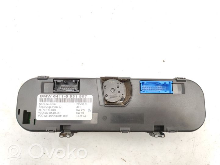 BMW Z4 E85 E86 Oro kondicionieriaus/ klimato/ pečiuko valdymo blokas (salone) 64116931597