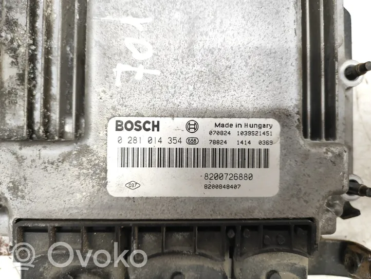 Renault Laguna III Komputer / Sterownik ECU i komplet kluczy 0281014354