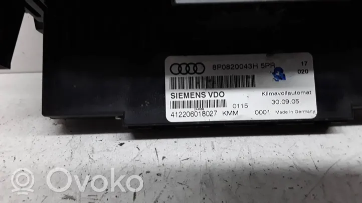 Audi A3 S3 8L Ilmastoinnin ohjainlaite 8P0820043H