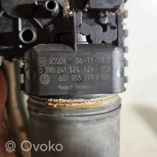 Volkswagen Polo IV 9N3 Mechanizm i silniczek wycieraczek szyby przedniej / czołowej 6Q1955119A