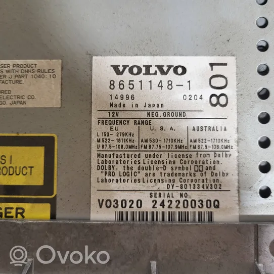 Volvo S80 Unità principale autoradio/CD/DVD/GPS 9491217