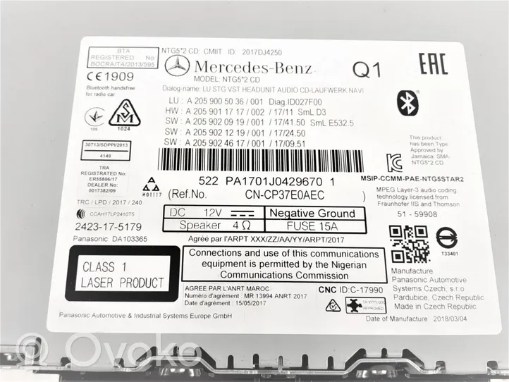 Mercedes-Benz GLC X253 C253 Unità principale autoradio/CD/DVD/GPS 