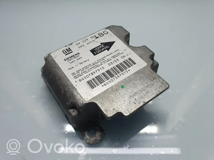 Opel Zafira A Module de contrôle airbag 09229303BG