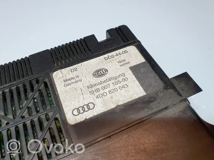 Audi A8 S8 D2 4D Oro kondicionieriaus/ klimato/ pečiuko valdymo blokas (salone) 5HB00715500