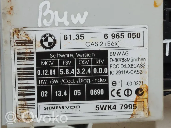 BMW 6 E63 E64 CAS control unit/module 61356965050