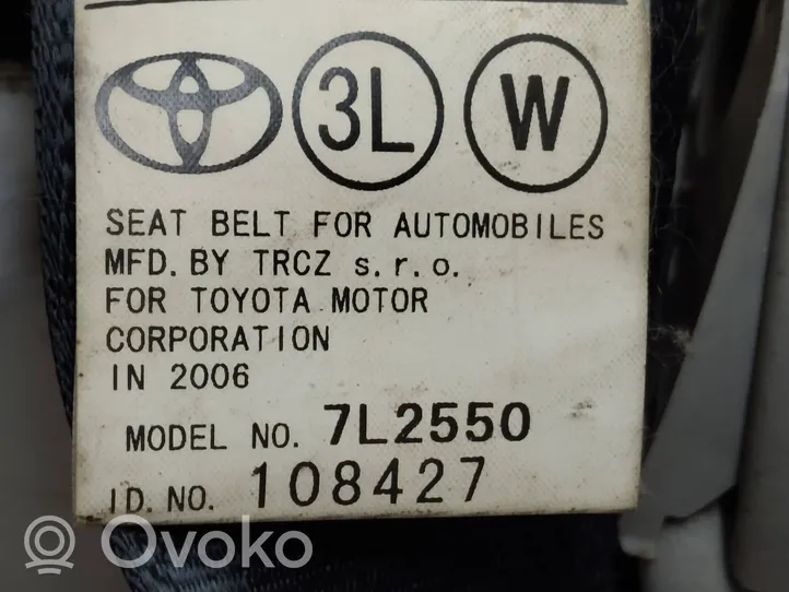 Toyota Corolla Verso E121 Saugos diržas trečios eilės 7L2550
