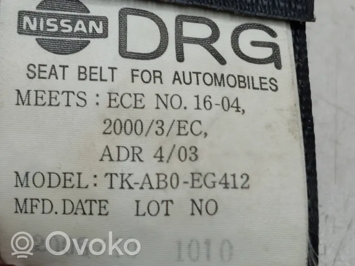 Nissan Murano Z50 Ceinture de sécurité arrière TKAB0EG412