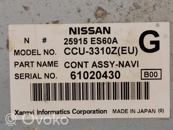 Nissan Murano Z50 Unità di navigazione lettore CD/DVD 25915ES60A