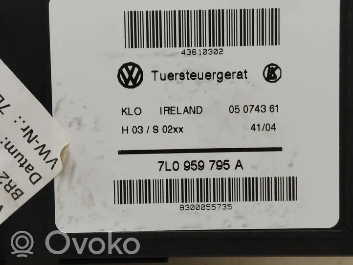 Volkswagen Touareg I Silniczek podnoszenia szyby drzwi tylnych 7L0959795A