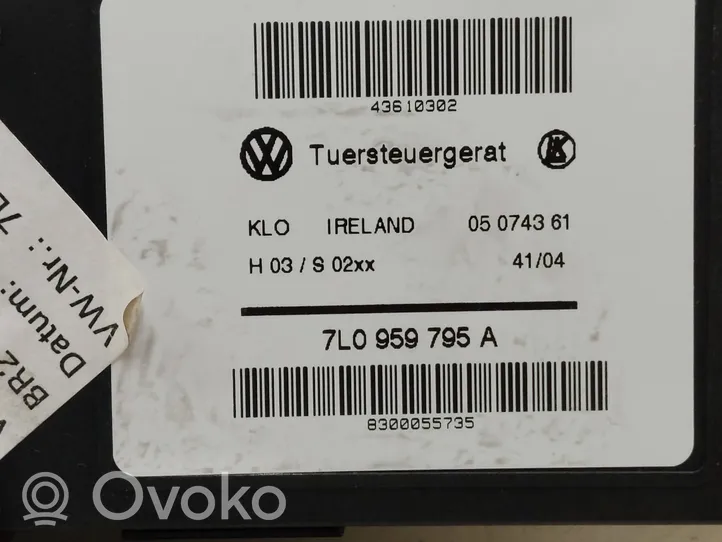 Volkswagen Touareg I Moteur de lève-vitre de porte arrière 7L0959795A