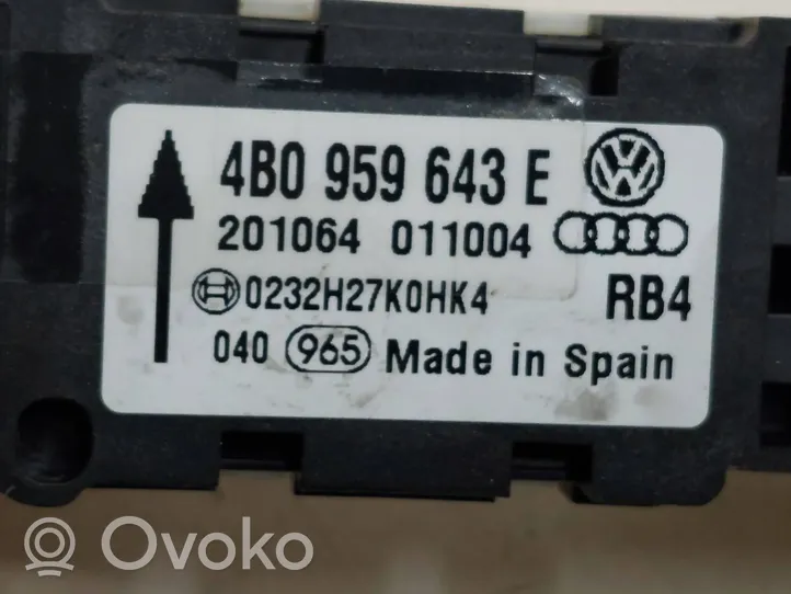 Volkswagen Touareg I Sensore d’urto/d'impatto apertura airbag 4B0959643E