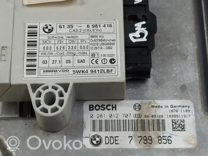 BMW 5 E60 E61 Kit centralina motore ECU e serratura 7799856