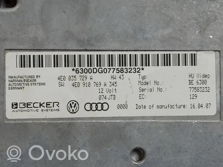 Audi A8 S8 D3 4E Centralina/modulo navigatore GPS 4E0035729A