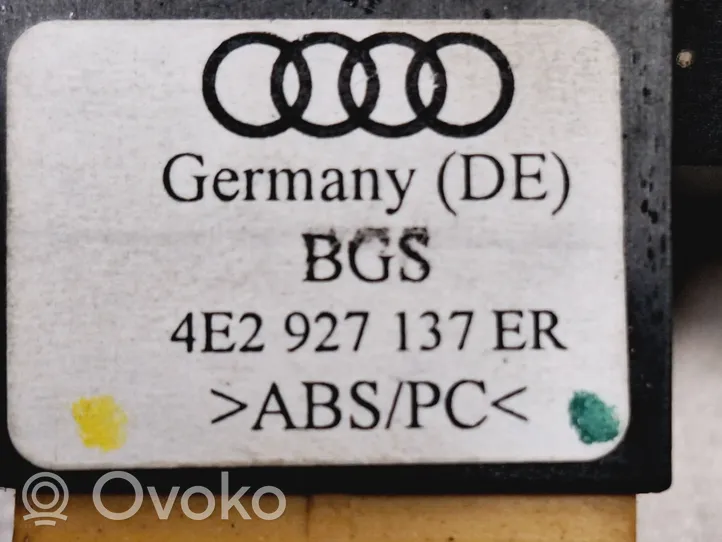 Audi A8 S8 D3 4E Interruttore luci di emergenza 4E2927137ER