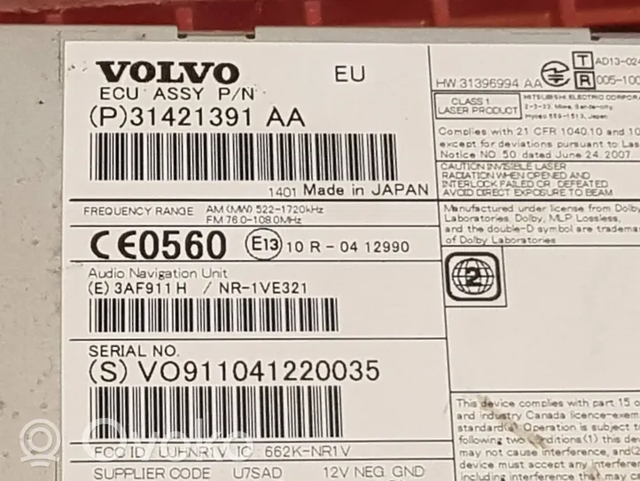 Volvo XC60 Panel / Radioodtwarzacz CD/DVD/GPS 31421391