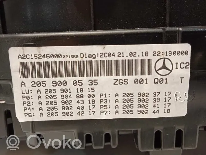 Mercedes-Benz GLC C253 Nopeusmittari (mittaristo) A2059000535