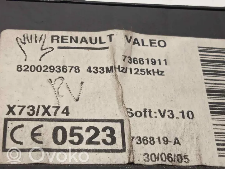 Renault Laguna II Verrouillage de commutateur d'allumage 8200293678