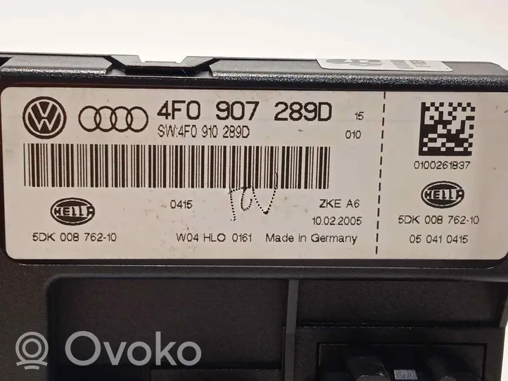 Audi A6 S6 C6 4F Muut ohjainlaitteet/moduulit 4F0907289D