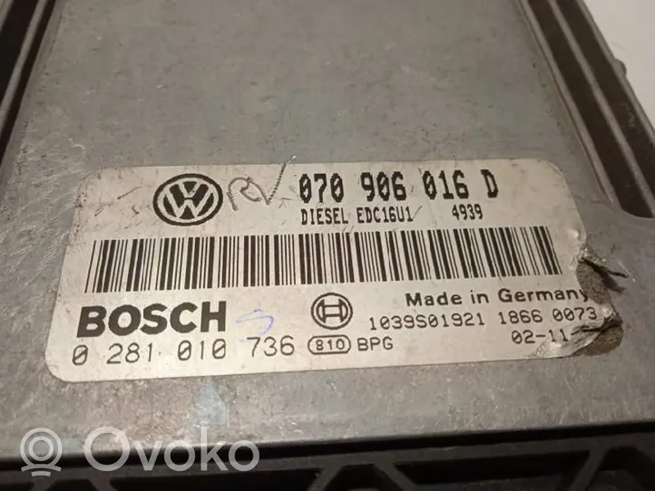 Volkswagen Touareg I Centralina/modulo del motore 070906016D