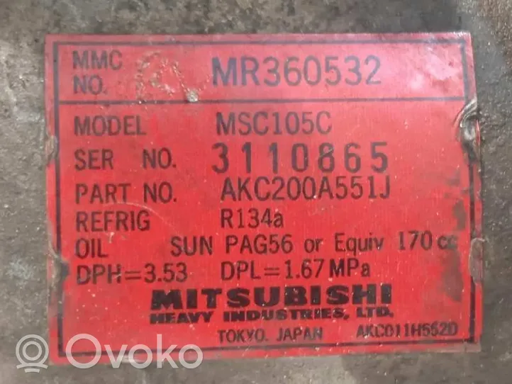 Mitsubishi Montero Compresseur de climatisation MR360532