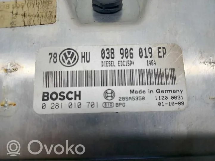 Volkswagen Passat Alltrack Komputer / Sterownik ECU silnika 038906019EP