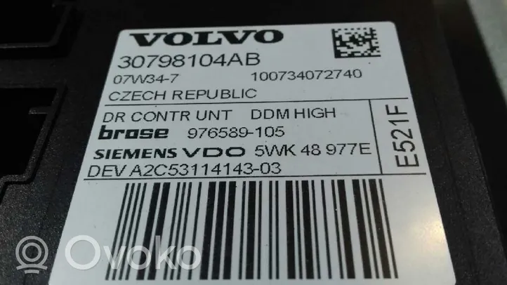 Volvo S40 Alzacristalli manuale della portiera anteriore 30798104AB