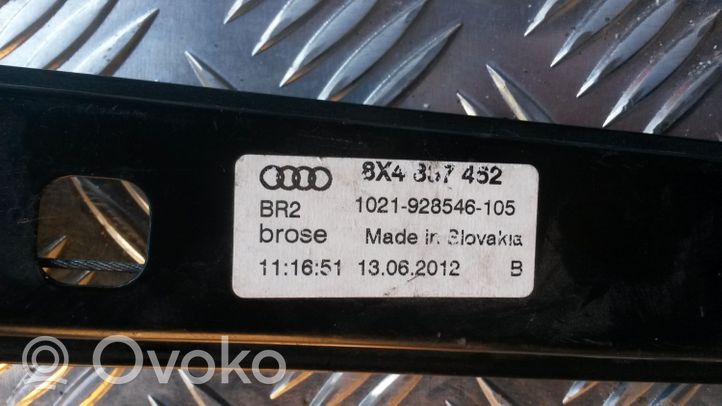 Audi A1 Priekšpusē elektriskais loga pacelšanas mehānisms bez motoriņa 8X4837462