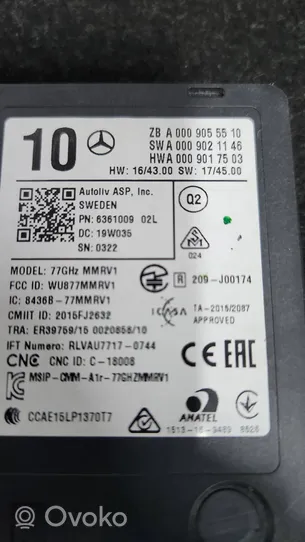 Mercedes-Benz S W222 Capteur radar d'angle mort A0009055510