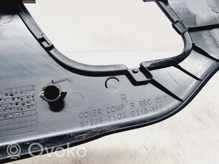 Honda CR-V Cornice di rivestimento della regolazione del sedile della portiera anteriore 81238T1G3E210