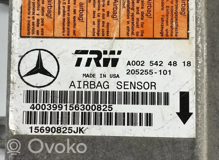 Mercedes-Benz ML W163 Centralina/modulo airbag A0025424818