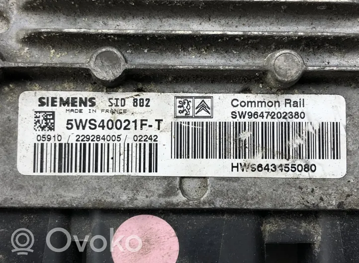 Citroen C3 Sterownik / Moduł ECU SW9647202380