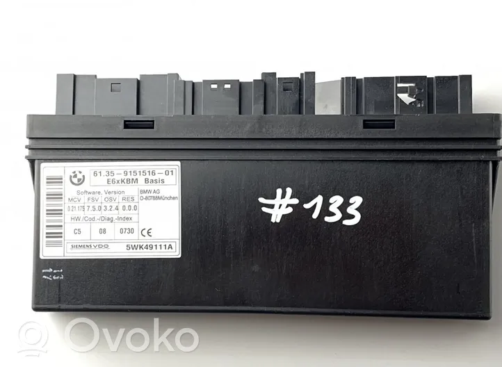 BMW 6 E63 E64 Central body control module 9151516