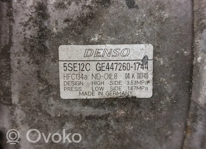 Toyota Corolla Verso E121 Compressore aria condizionata (A/C) (pompa) GE447260-1744