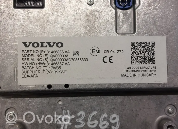 Volvo S90, V90 Monitor / wyświetlacz / ekran 31466836AA