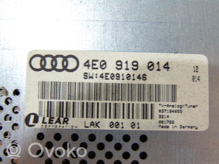 Audi A8 S8 D3 4E Unité de navigation Lecteur CD / DVD 4E0919014