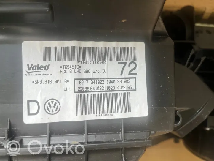 Volkswagen Golf VIII Ventola riscaldamento/ventilatore abitacolo 5WB816001B