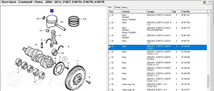 Saab 9-3 Ver2 Tłok z korbowodem 93166891