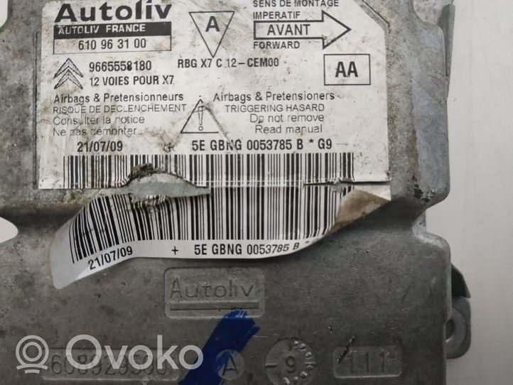 Citroen C5 Turvatyynyn ohjainlaite/moduuli 9665558180