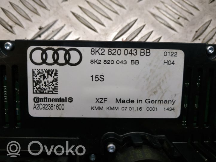 Audi Q5 SQ5 Przełącznik / Włącznik nawiewu dmuchawy 8K2820043BB