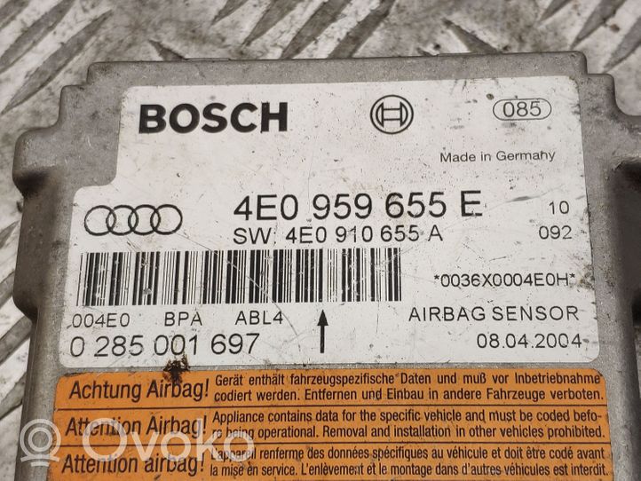 Audi A8 S8 D3 4E Module de contrôle airbag 4E0959655E