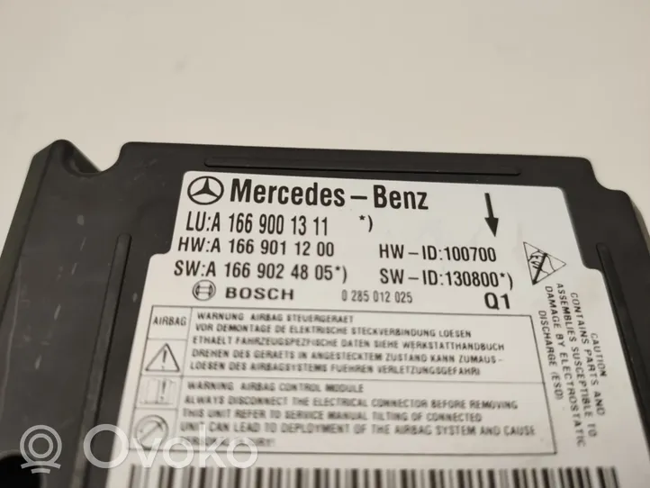 Mercedes-Benz ML W166 Sterownik / Moduł Airbag A1669001311