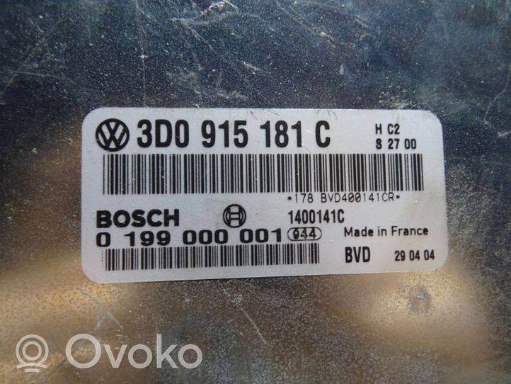 Volkswagen Phaeton Moduł sterowania ładowania akumulatora 3D0915181C