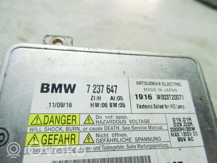 BMW 5 GT F07 Module de ballast de phare Xenon 7237647