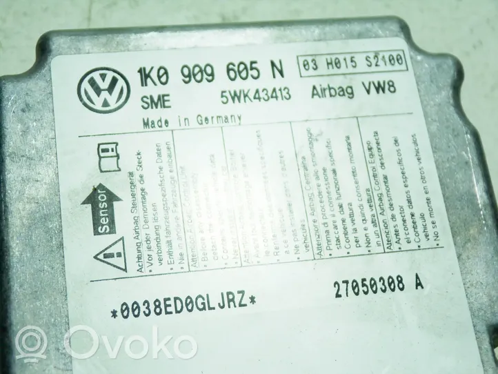 Volkswagen Golf Plus Gaisa spilvenu vadības bloks 1K0909605N