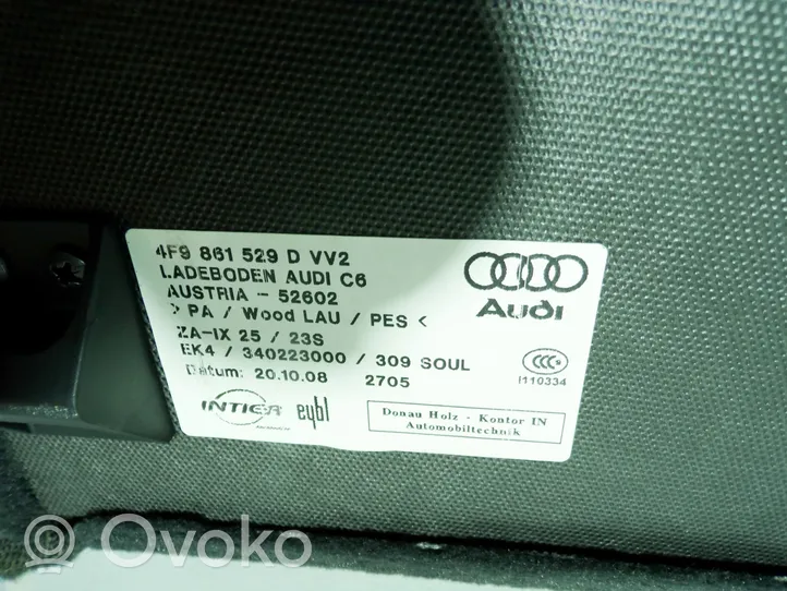 Audi A6 S6 C6 4F Tappeto di rivestimento del fondo del bagagliaio/baule 4F9861529D