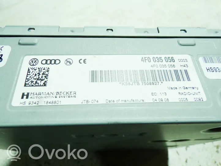 Audi A6 S6 C6 4F Radio/CD/DVD/GPS head unit 4F0035056