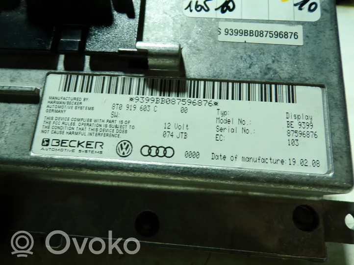 Audi A4 S4 B8 8K Monitori/näyttö/pieni näyttö 8T0919603C