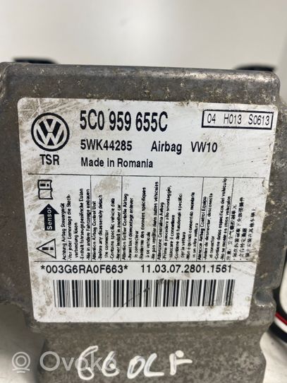 Volkswagen Golf VI Oro pagalvių valdymo blokas 5C0959655C
