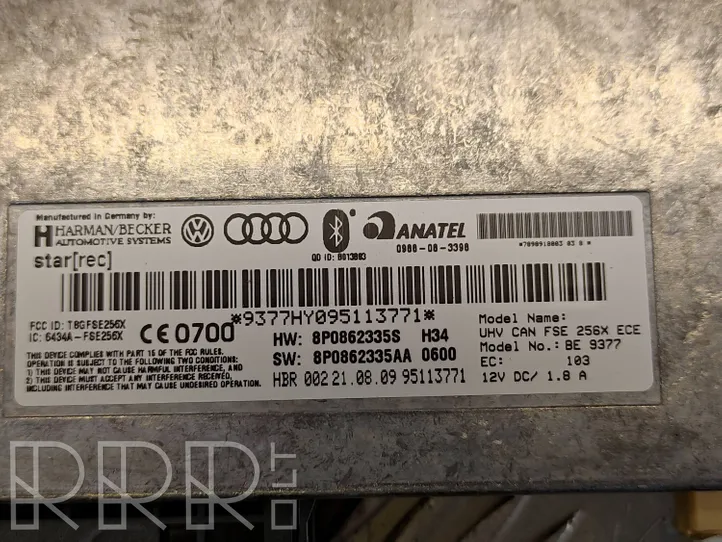 Audi A3 S3 8P Bluetoothin ohjainlaite/moduuli 8P0862335AA