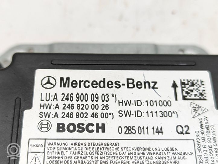 Mercedes-Benz B W246 W242 Turvatyynyn ohjainlaite/moduuli A2468200026